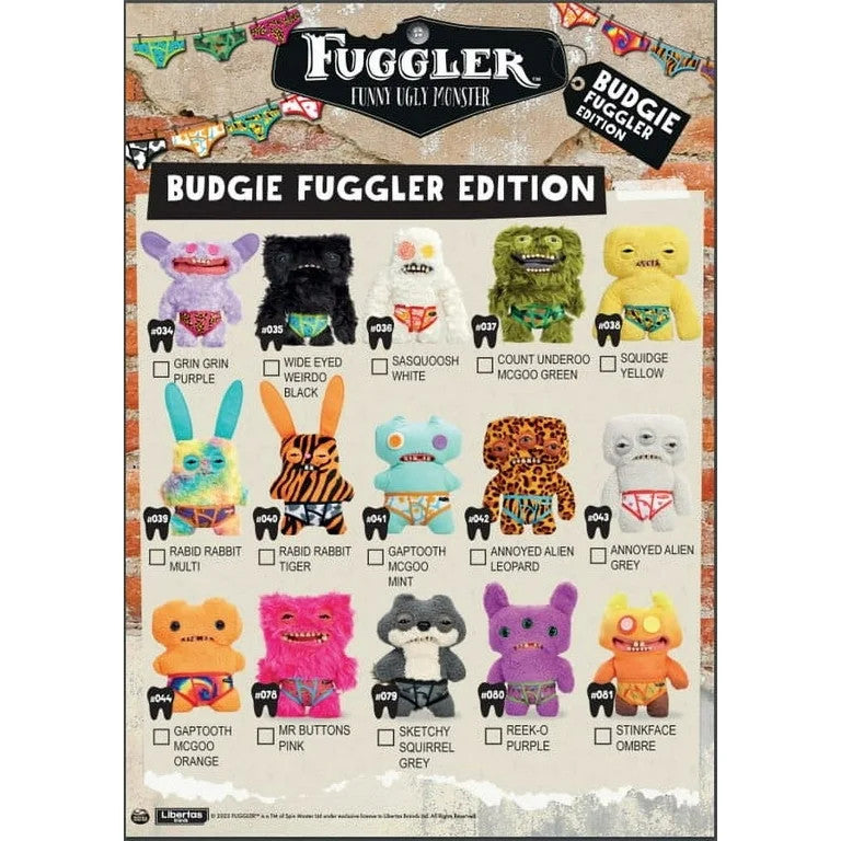 Fuggler, Rabid Rabbit Budgie 9in, by Zuru - Multi (Imperfection on Box)