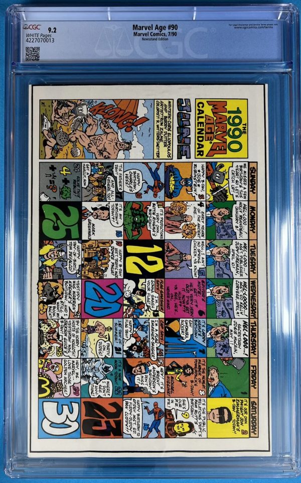 MARVEL AGE 90 CGC 9.2 WHITE PAGES 1990 NEWSSTAND SPIDER-MAN COVER BY MCFARLANE